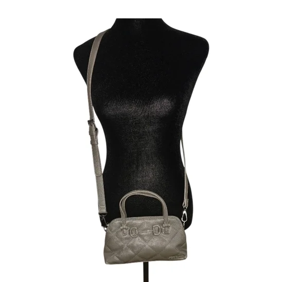 STEVE MADDEN 4Pc Mini Olive Quilted Satchel/Crossbody Bag w 2 Straps
